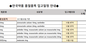 11월 03일ㅣ품절 및 입고 일정 안내