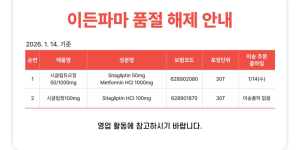 01월 14일ㅣ품절 및 입고 일정 안내