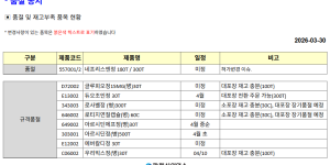 03월 31일ㅣ품절 및 입고 일정 안내